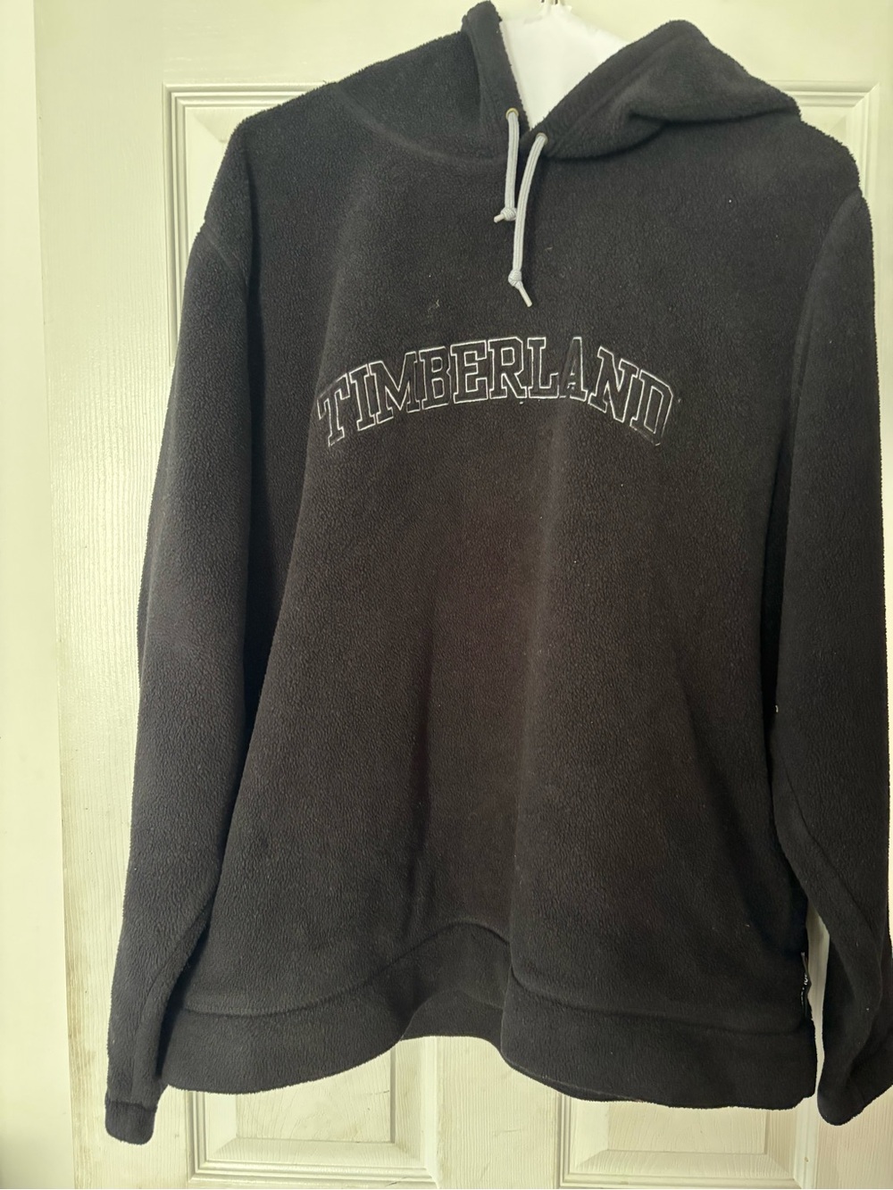 Timberland Black Fleece Pullover Hoodie with Logo